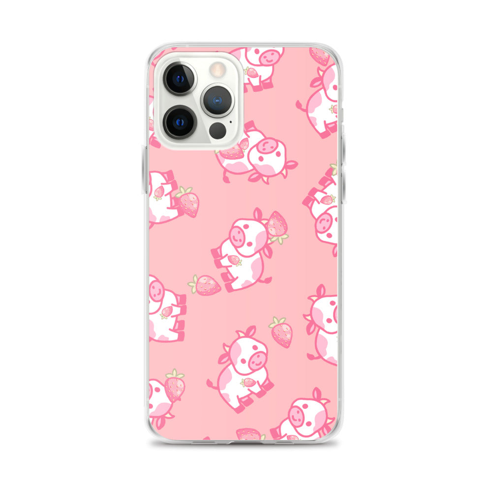 Kawaii Strawberry Cow iPhone Case