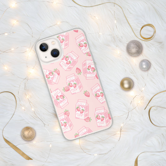 Kawaii Strawberry Milk iPhone Case