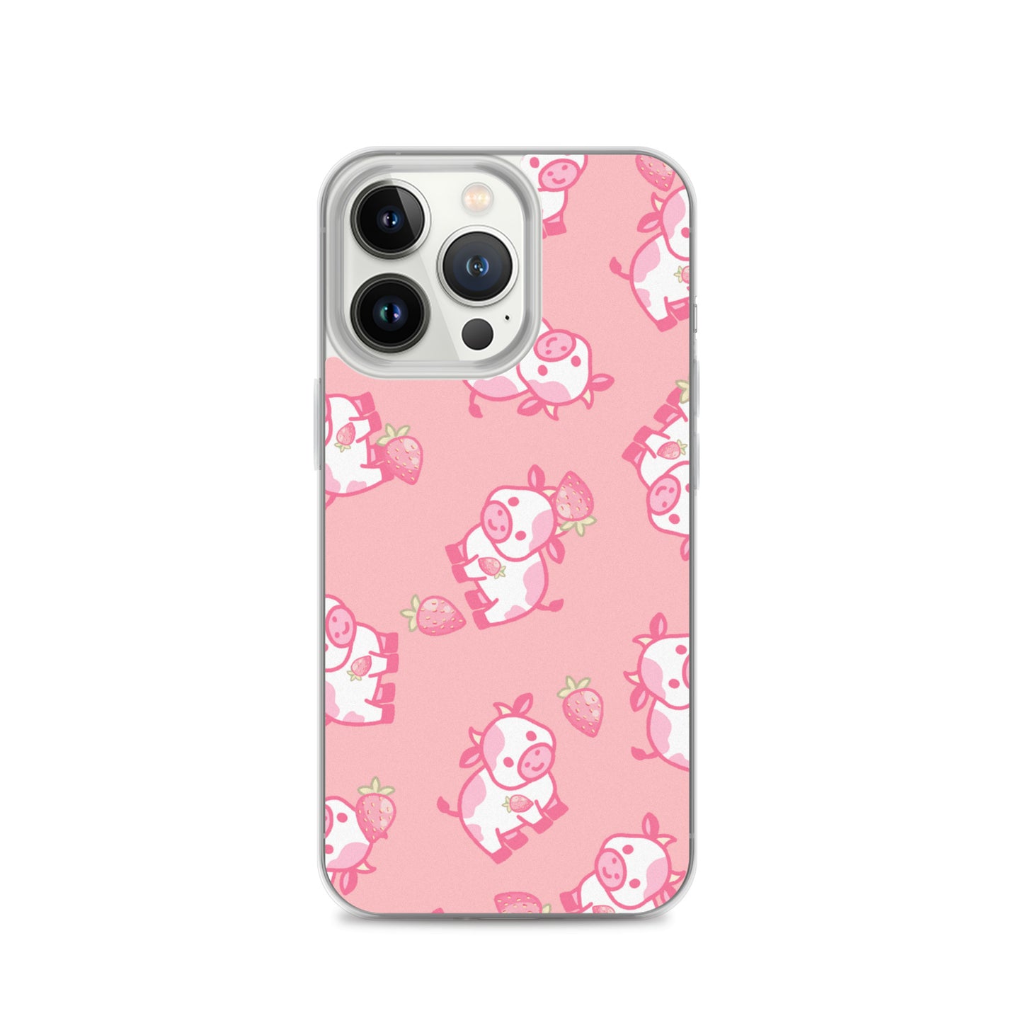 Kawaii Strawberry Cow iPhone Case