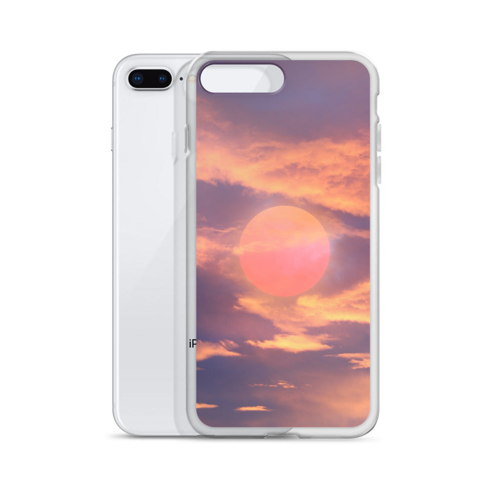 Aesthetic Orange Sunset Clouds iPhone Case