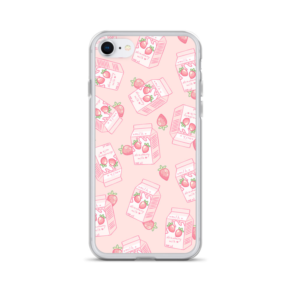 Kawaii Strawberry Milk iPhone Case