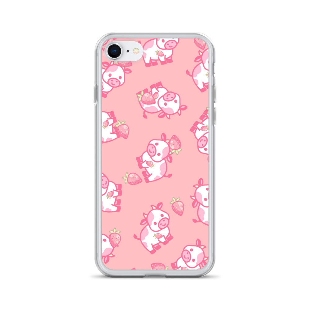 Kawaii Strawberry Cow iPhone Case