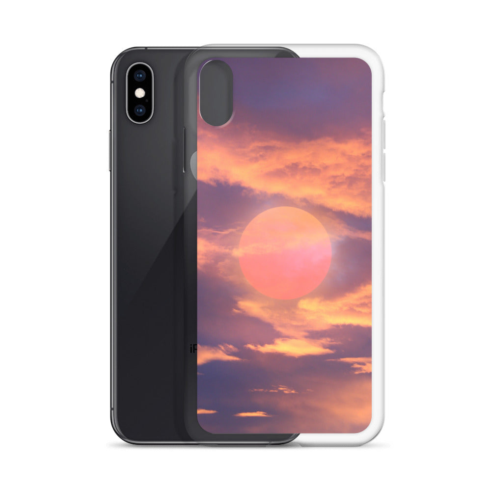 Aesthetic Orange Sunset Clouds iPhone Case