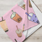 Kawaii Boba Milk Tea Throw Blanket