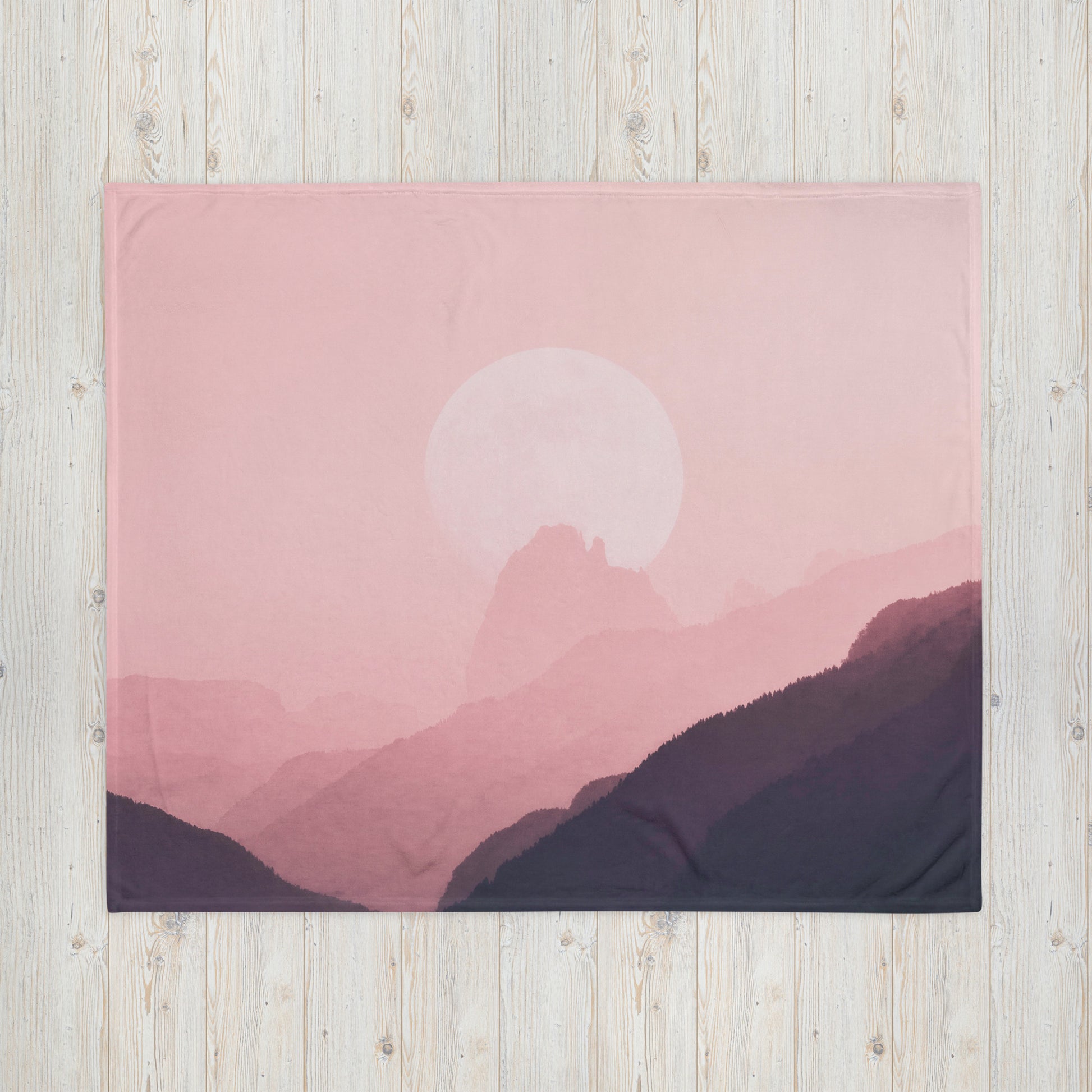 Boho Aesthetic Landscape Mountains Throw Blanket