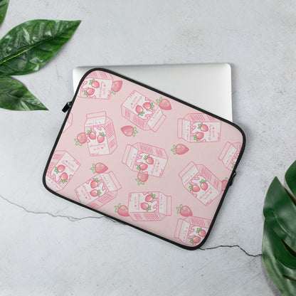 Kawaii Strawberry Milk Laptop Sleeve