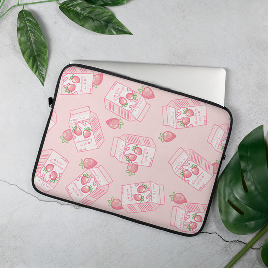 Kawaii Strawberry Milk Laptop Sleeve