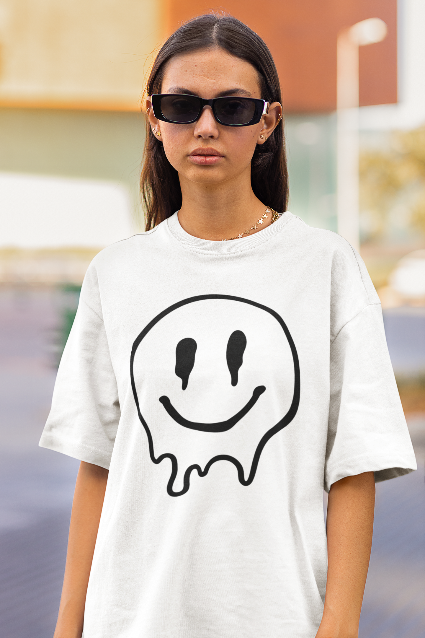 Melting Smiley Face T-Shirt White