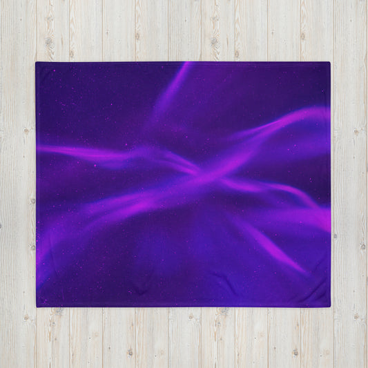 Vaporwave Northern Lights Space Purple Throw Blanket