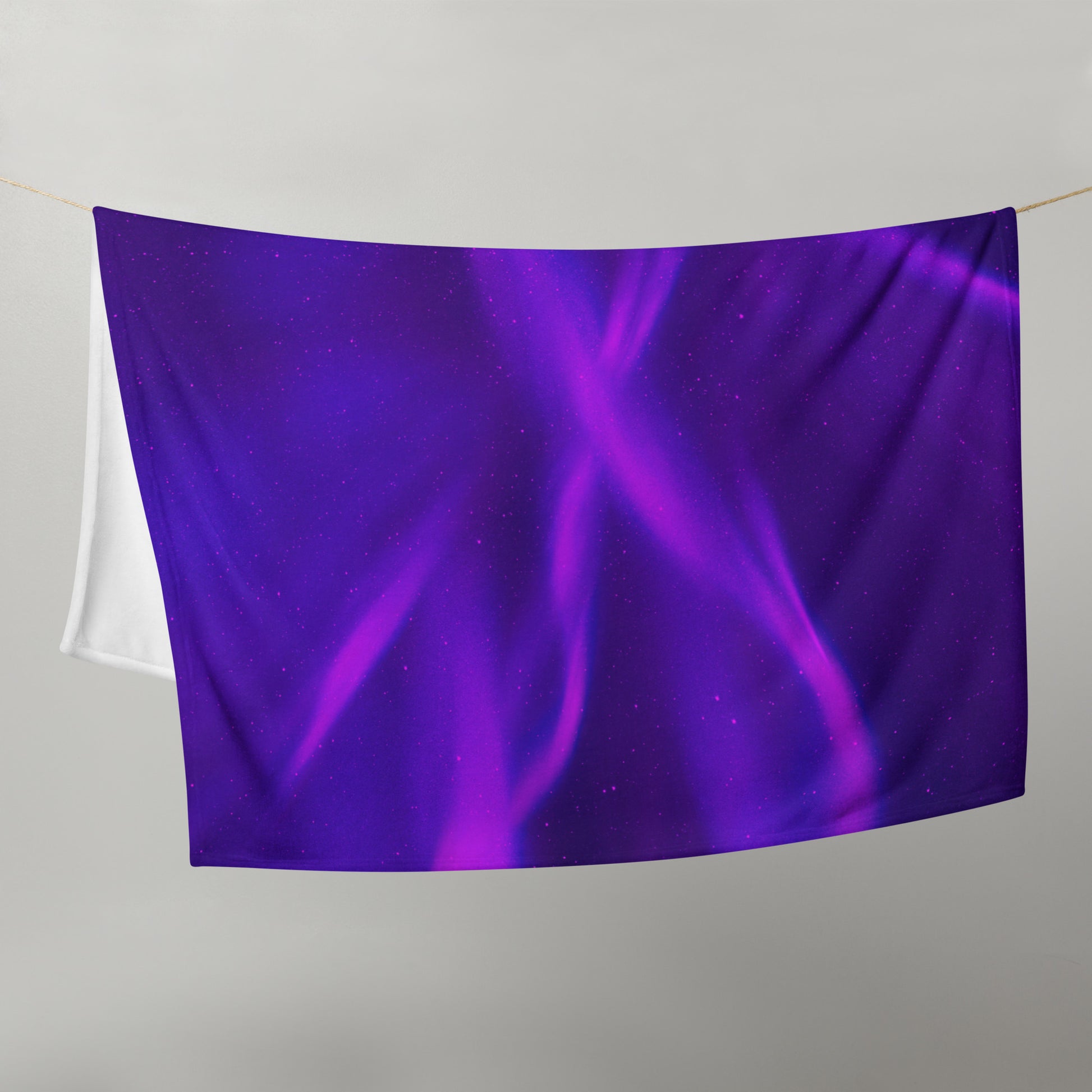 Vaporwave Northern Lights Space Purple Throw Blanket