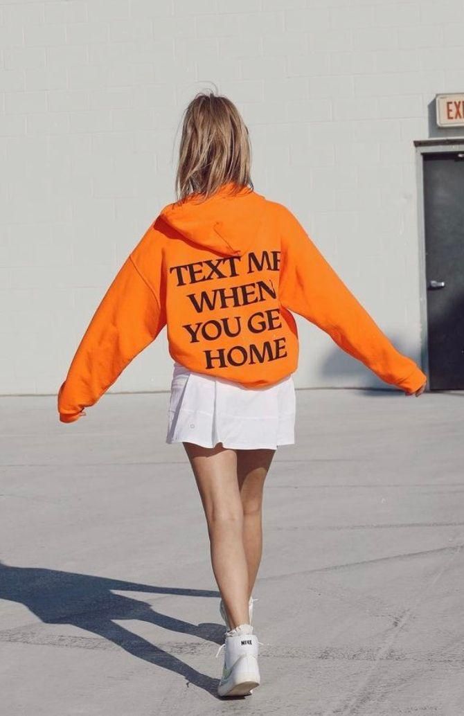 Text Me When You Get Home Orange Hoodie