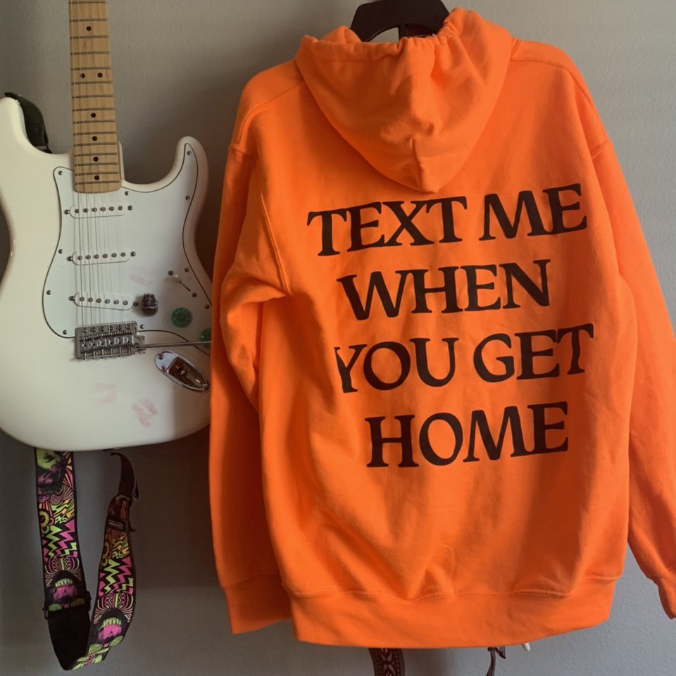 Text Me When You Get Home Orange Hoodie