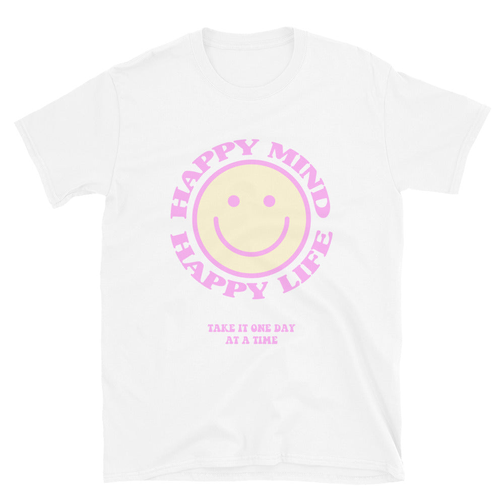 Happy Mind Happy Life T-Shirt White