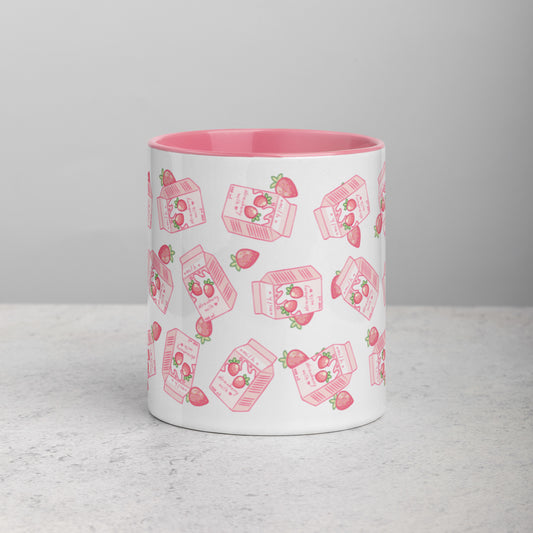 Pink Kawaii Strawberry Milk Mug
