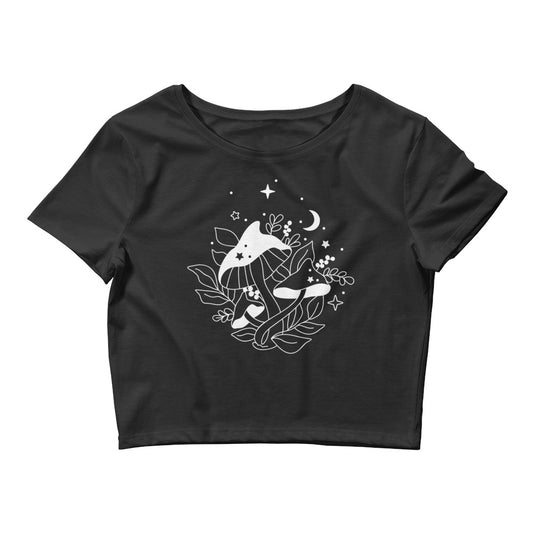 Cottagecore Witchy Mushroom Crop Top Shirt